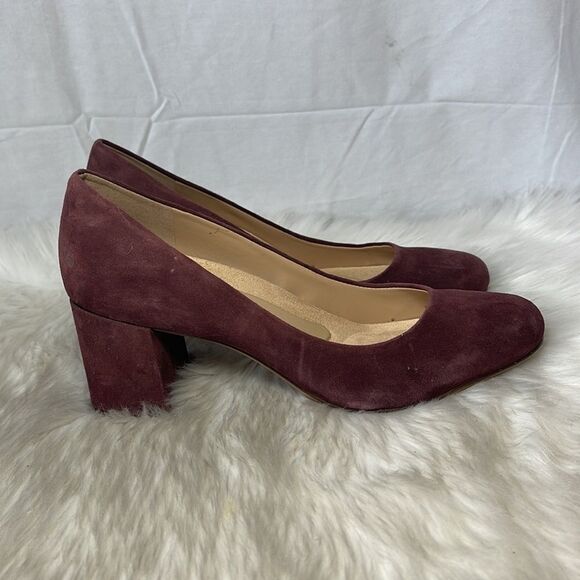 Naturalizer Whitney Wine Suede Heels Sz 10 - Picture 4 of 7